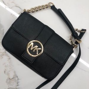 Michael Kors Black Leather Crossbody Bag